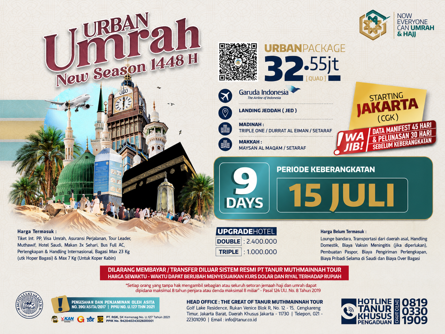 Umroh 9 Hari Start Jakarta